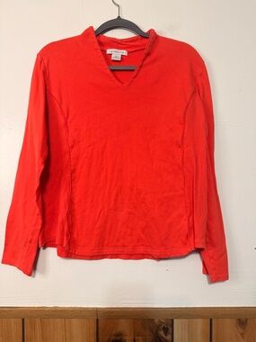 Liz Claiborne Bright Coral Cotton Tee